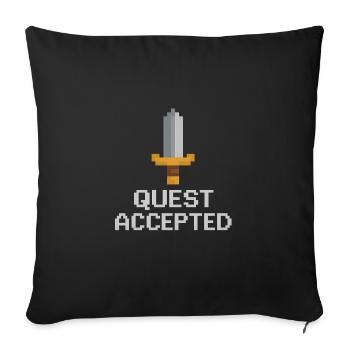 Quest akzeptiertes Pixelschwert - Sofakissenbezug 45 x 45 cm - Schwarz - Vorne