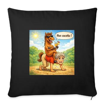 Reversal of horse - male roles - Sofa pillowcase 17,3'' x 17,3'' (45 x 45 cm) - black - Front