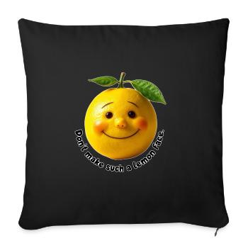 Lemon with sweet smile - Sofa pillowcase 17,3'' x 17,3'' (45 x 45 cm) - black - Front