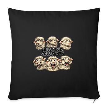 Schaf-Quintett: Null Bock Voll Schaf - Sofakissenbezug 45 x 45 cm - Schwarz - Vorne