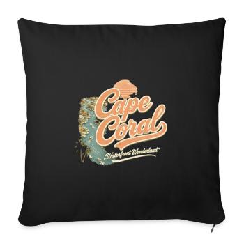 Design rétro vintage du front de mer de Cape Coral - Housse de coussin décorative 45 x 45 cm - noir - Devant