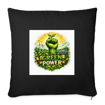 énergie verte - Housse de coussin décorative 45 x 45 cm - noir - Devant