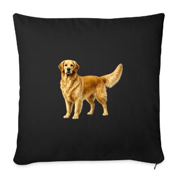 Goldener Retriever  - Sofakissenbezug 45 x 45 cm - Schwarz - Vorne