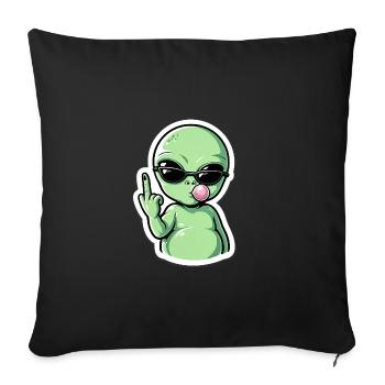 Extraterrestre avec lunettes de soleil Groove de fellation - Housse de coussin décorative 45 x 45 cm - noir - Devant