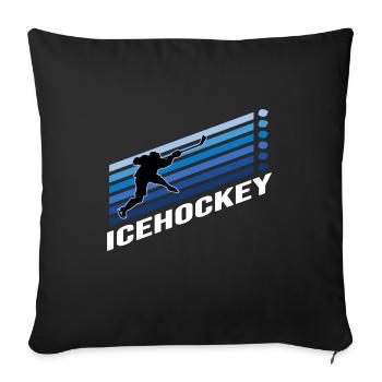 ice hockey icehockey winter sports penalty puck - Sofa pillowcase 17,3'' x 17,3'' (45 x 45 cm) - black - Front