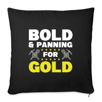 Idées cadeaux pour les mines d’or | Mine d’or orpaillée - Housse de coussin décorative 45 x 45 cm - noir - Devant