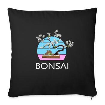 BONSAI Yamadori Bonsai Master Bonsai Tree - Sofa pillowcase 17,3'' x 17,3'' (45 x 45 cm) - black - Front