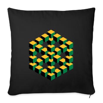unmögliche Figur Escher Würfel Geometrie Phantasie - Sofakissenbezug 45 x 45 cm - Schwarz - Vorne