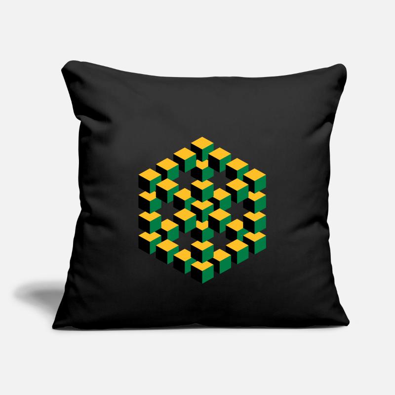 Figure impossible imagination géométrie cube Escher Housse de coussin décorative 45 x 45 cm