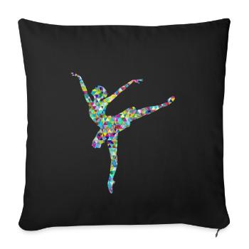 ballerina ballett dance dancer tanz taenzer yoga49 - Sofakissenbezug 45 x 45 cm - Schwarz - Vorne