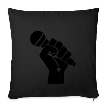 Rap Crew Mic - Housse de coussin décorative 45 x 45 cm - noir - Devant