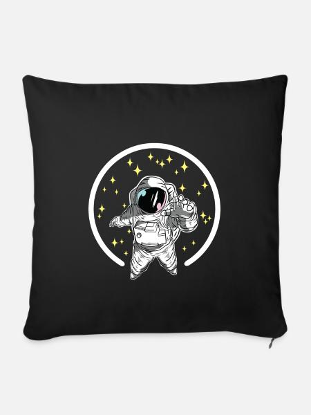Astronaut Raumfahrt - Sofakissenbezug 45 x 45 cm - Schwarz