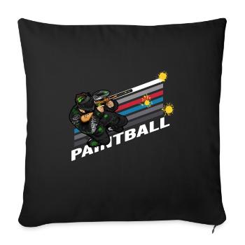 paintball gotcha markierer paintballer - Sofa pillowcase 17,3'' x 17,3'' (45 x 45 cm) - black - Front