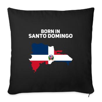 République dominicaine - Housse de coussin décorative 45 x 45 cm - noir - Devant