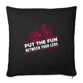 vélo vélo gravelbike vélo tour - Housse de coussin décorative 45 x 45 cm - noir - Devant