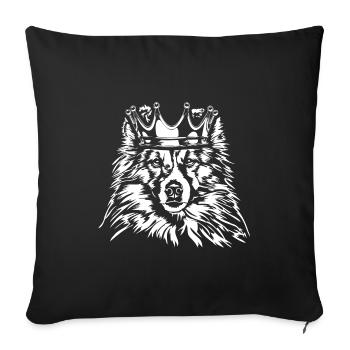 SHELTIE Krone Dog Wilsigns - Sofa pillowcase 17,3'' x 17,3'' (45 x 45 cm) - black - Front