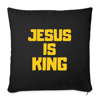 Jesus is King Christian Gift - Sofa pillowcase 17,3'' x 17,3'' (45 x 45 cm) - black - Front
