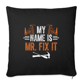 Monsieur réparez-le, L’artisan qui peut tout faire - Housse de coussin décorative 45 x 45 cm - noir - Devant