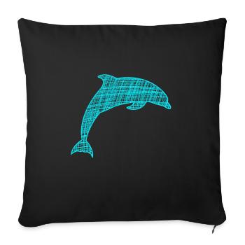 Delfin - Sofakissenbezug 45 x 45 cm - Schwarz - Vorne