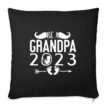 Expectant Grandpa 2023, 2023 I will be Grandpa, 2023 Grandpa - Sofa pillowcase 17,3'' x 17,3'' (45 x 45 cm) - black - Front