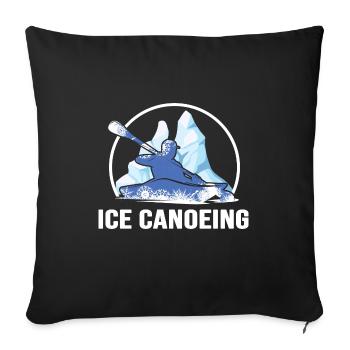 eiskanufahrer eiskanu eispaddeln kanu winterkanu - Sofa pillowcase 17,3'' x 17,3'' (45 x 45 cm) - black - Front