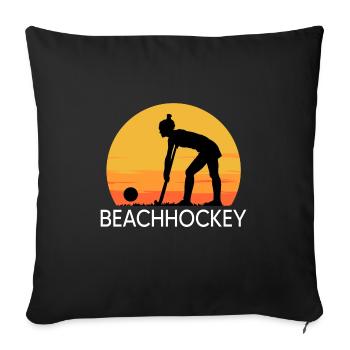 Beach Hockey Beach Hockey Girl Beach Hockey - Sofa pillowcase 17,3'' x 17,3'' (45 x 45 cm) - black - Front