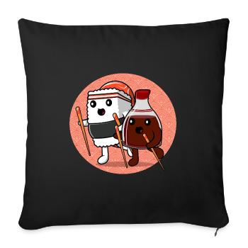 Japanese Food Lover HAppy Sushi & Soy - Sofakissenbezug 45 x 45 cm - Schwarz - Vorne