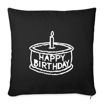 Birthday cake - Sofa pillowcase 17,3'' x 17,3'' (45 x 45 cm) - black - Front