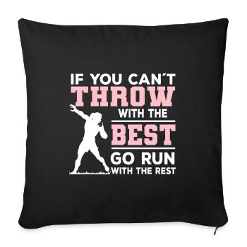 Shot Put Women | Shot Putter Sports Gifts - Sofa pillowcase 17,3'' x 17,3'' (45 x 45 cm) - black - Front