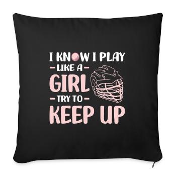 Lacrosse players | Lacrosse Sport Team Gifts - Sofa pillowcase 17,3'' x 17,3'' (45 x 45 cm) - black - Front