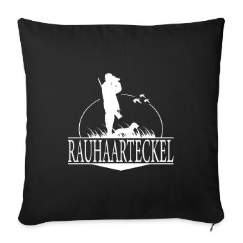 RAUHAARTECKEL Jagdhunde Jäger Jagd Wilsigns - Sofakissenbezug 45 x 45 cm - Schwarz - Vorne
