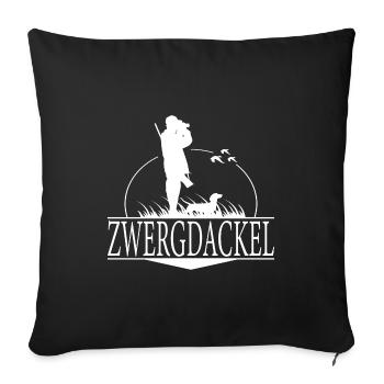 ZWERGDACKEL Jagdhunde Jäger Jagd Wilsigns - Sofakissenbezug 45 x 45 cm - Schwarz - Vorne