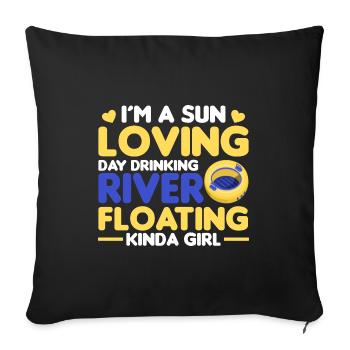 Rafting Wassersport | River Tubing Fluss Geschenke - Sofakissenbezug 45 x 45 cm - Schwarz - Vorne