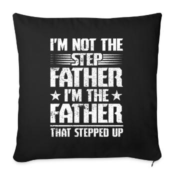 Beau-père fête des pères - Housse de coussin décorative 45 x 45 cm - noir - Devant