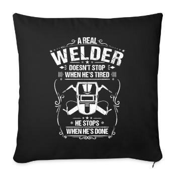Welder welding Welder Welding gift - Sofa pillowcase 17,3'' x 17,3'' (45 x 45 cm) - black - Front