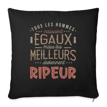 Profession RIPEUR métier éboueur - Housse de coussin décorative 45 x 45 cm - noir - Devant