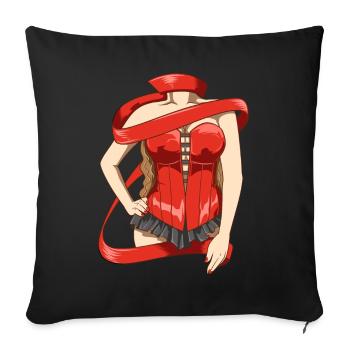 Beautiful lady in a sexy corset - Sofa pillowcase 17,3'' x 17,3'' (45 x 45 cm) - black - Front