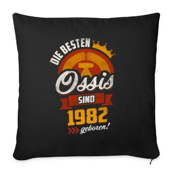 MEILLEUR OSSI 1982 NÉ GDR CADEAU D’ANNIVERSAIRE - Housse de coussin décorative 45 x 45 cm - noir - Devant