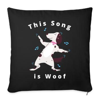 Cute Funny Dancing Dog Design - Sofa pillowcase 17,3'' x 17,3'' (45 x 45 cm) - black - Front