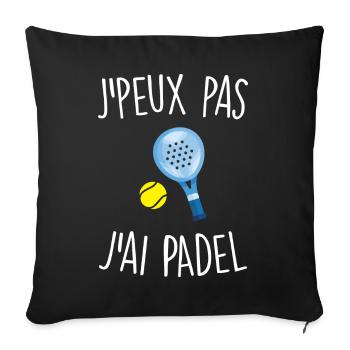 J'peux pas j'ai padel - Housse de coussin décorative 45 x 45 cm - noir - Devant