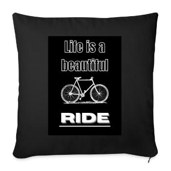 Spruch Fahrrad/Riding - Sofakissenbezug 45 x 45 cm - Schwarz - Vorne