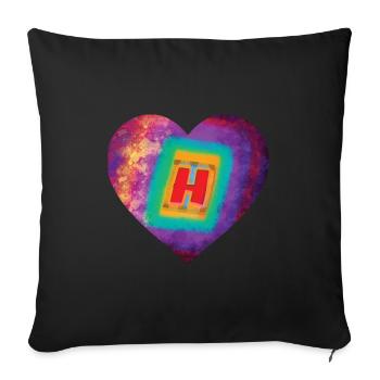 Servez-vous d'un grand H - Housse de coussin décorative 45 x 45 cm - noir - Devant