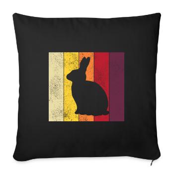 Rabbit Retro Rabbit Easter Gift - Sofa pillowcase 17,3'' x 17,3'' (45 x 45 cm) - black - Front
