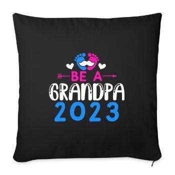 Futur grand-père 2023, 2023 Je serai grand-père, 2023 grand-père - Housse de coussin décorative 45 x 45 cm - noir - Devant