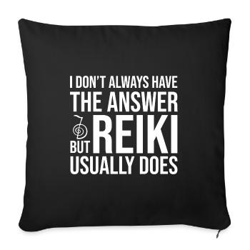Reiki Achtsamkeit | Reikimeister Yoga Geschenkidee - Sofakissenbezug 45 x 45 cm - Schwarz - Vorne