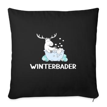 winterbader eisbader cool arktis winter schwimmen - Sofakissenbezug 45 x 45 cm - Schwarz - Vorne