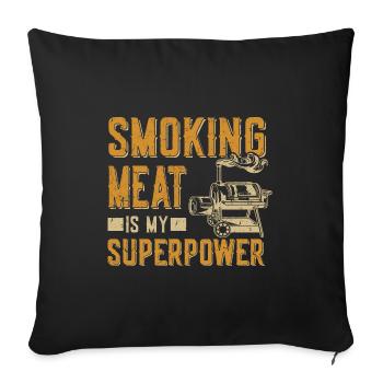 Fumer de la viande - Housse de coussin décorative 45 x 45 cm - noir - Devant
