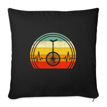 monocycle sport monocycle rétro monocycliste - Housse de coussin décorative 45 x 45 cm - noir - Devant
