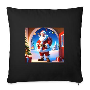 Cartoon Merry Christmas Saint Nicholas Gift - Sofa pillowcase 17,3'' x 17,3'' (45 x 45 cm) - black - Front