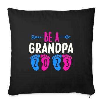 Expectant Grandpa 2023, 2023 I will be Grandpa, 2023 Grandpa - Sofa pillowcase 17,3'' x 17,3'' (45 x 45 cm) - black - Front